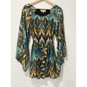 Umgee Dress Women Small Boho Split Sleeve Festival Hippie Tribal Western Country